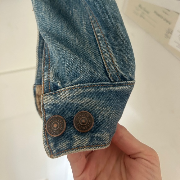 Vintage Polo Western Ralph Lauren Denim Jacket Corduroy Collar USA - Picture 7 of 12